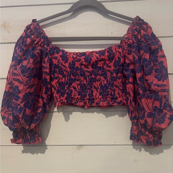 Lu Bella Vibrant Pink and Blue Crop Top with Chic Design - Picture 2 of 13